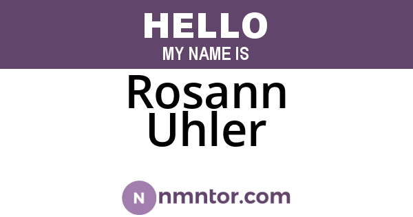 Rosann Uhler
