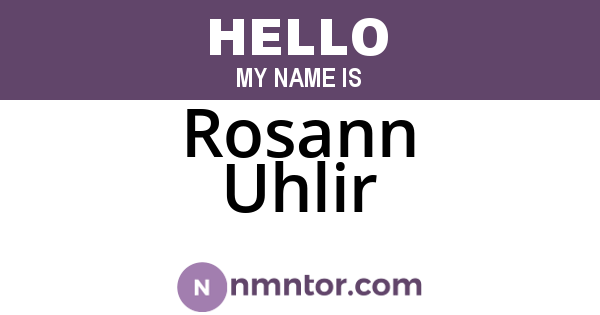 Rosann Uhlir