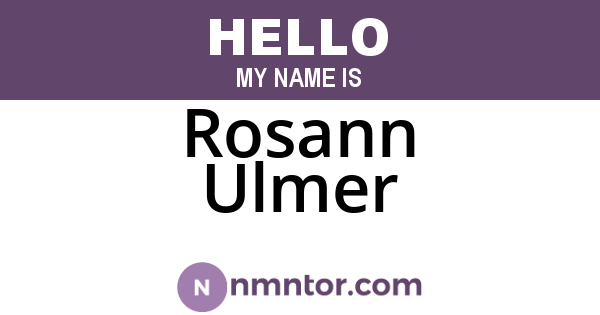 Rosann Ulmer