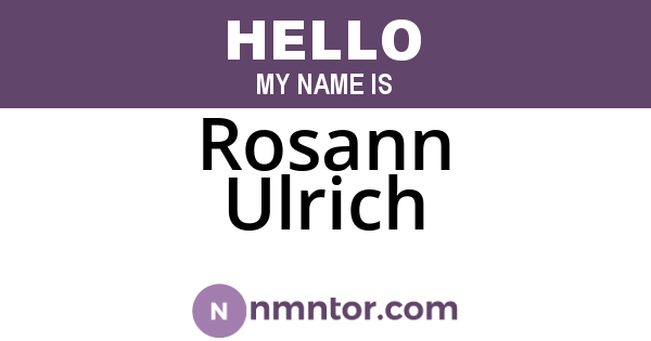 Rosann Ulrich