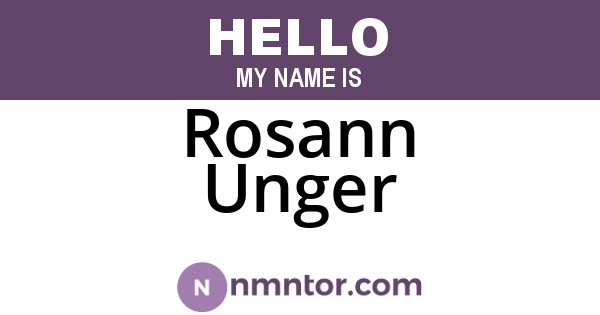Rosann Unger