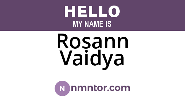 Rosann Vaidya