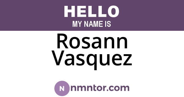 Rosann Vasquez