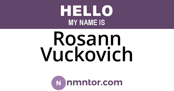 Rosann Vuckovich