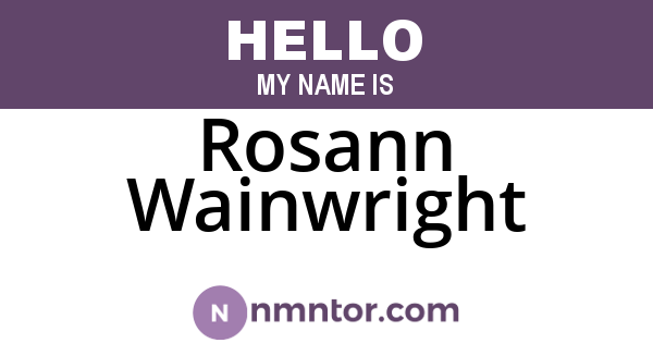 Rosann Wainwright