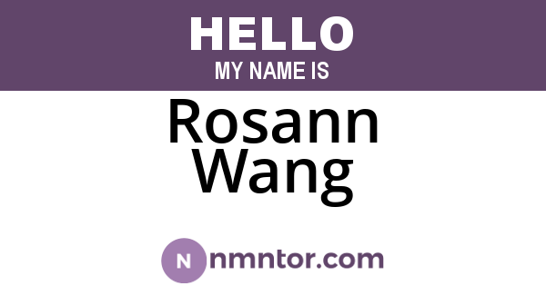 Rosann Wang