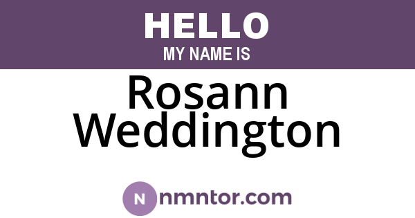 Rosann Weddington