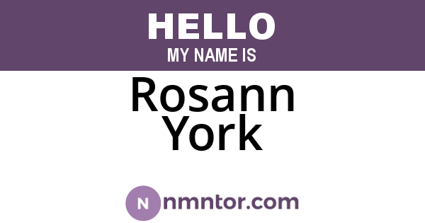 Rosann York