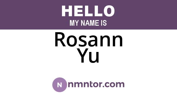 Rosann Yu