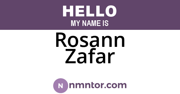 Rosann Zafar
