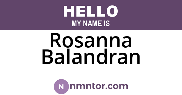 Rosanna Balandran
