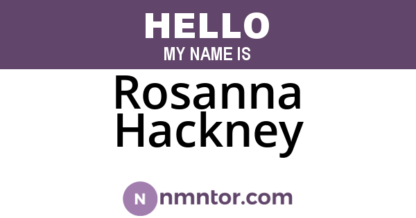 Rosanna Hackney