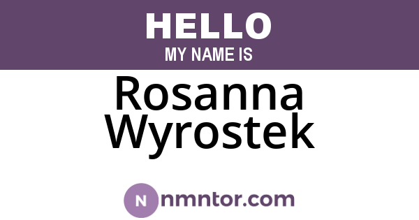 Rosanna Wyrostek