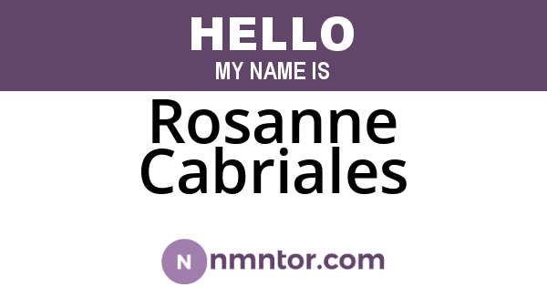 Rosanne Cabriales