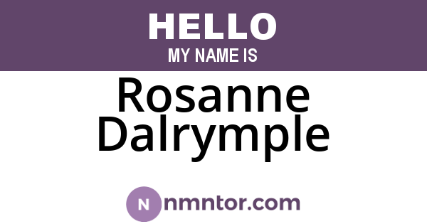 Rosanne Dalrymple