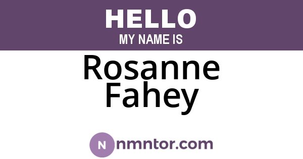 Rosanne Fahey