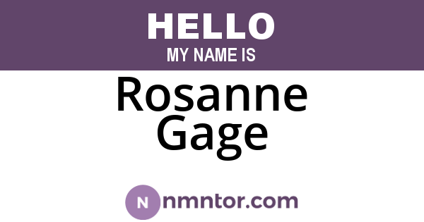 Rosanne Gage