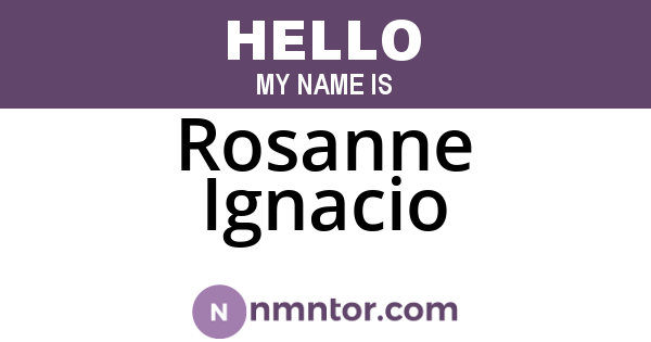 Rosanne Ignacio