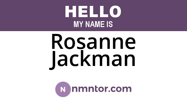 Rosanne Jackman