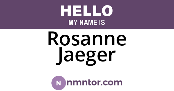 Rosanne Jaeger