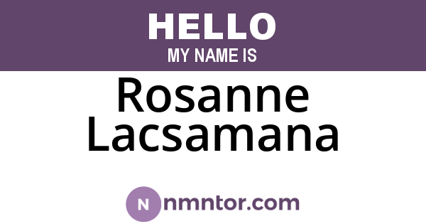 Rosanne Lacsamana