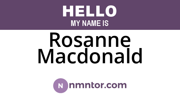 Rosanne Macdonald