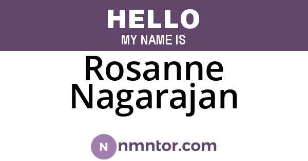 Rosanne Nagarajan