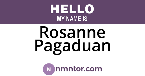 Rosanne Pagaduan