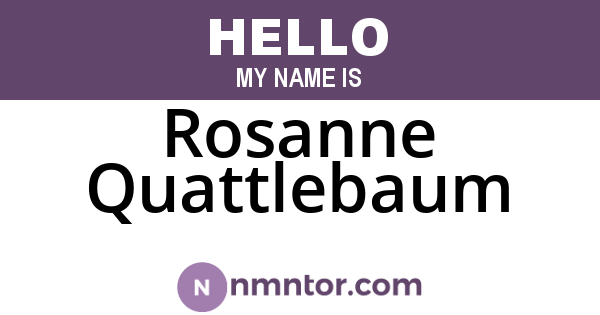 Rosanne Quattlebaum