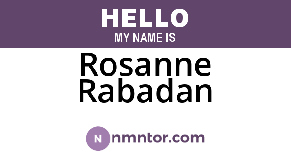 Rosanne Rabadan