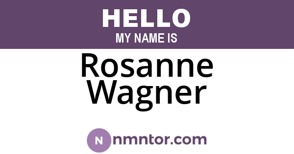 Rosanne Wagner