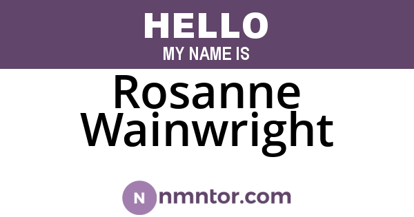 Rosanne Wainwright