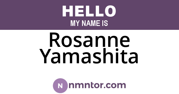 Rosanne Yamashita