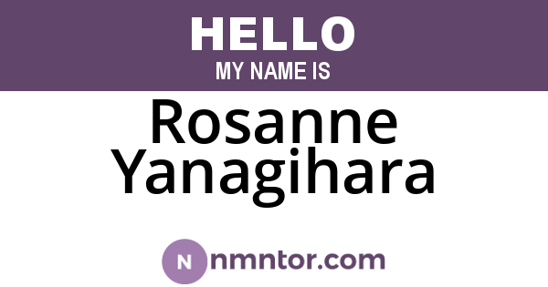 Rosanne Yanagihara