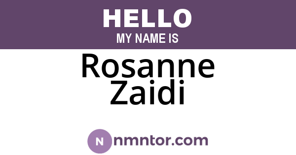 Rosanne Zaidi