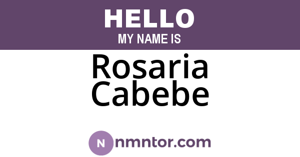 Rosaria Cabebe