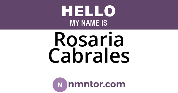 Rosaria Cabrales