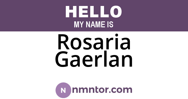 Rosaria Gaerlan