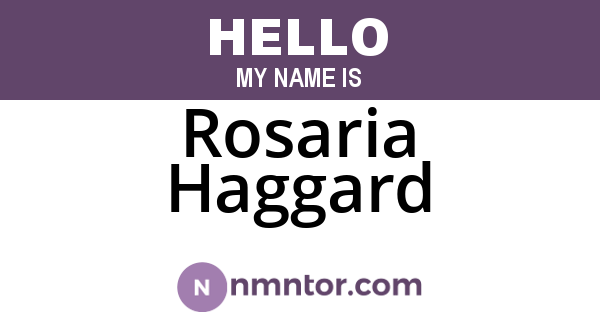 Rosaria Haggard