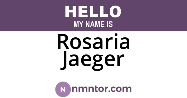 Rosaria Jaeger