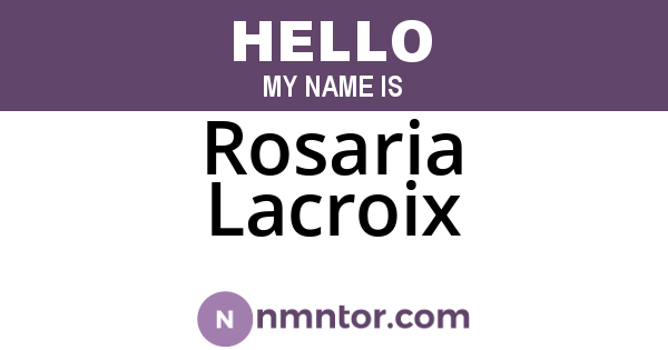 Rosaria Lacroix
