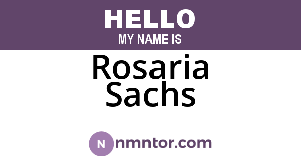 Rosaria Sachs