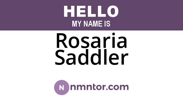 Rosaria Saddler