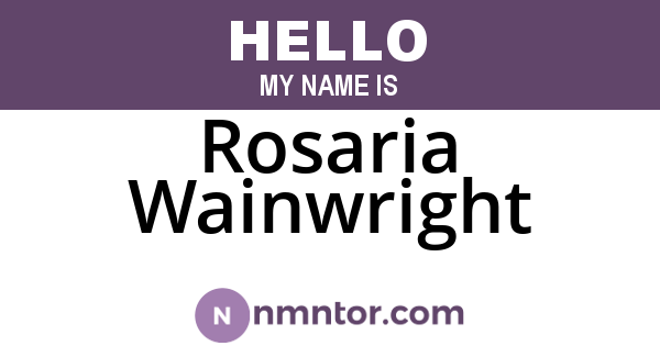 Rosaria Wainwright