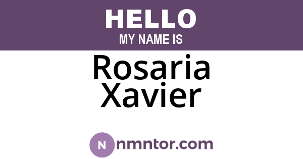 Rosaria Xavier