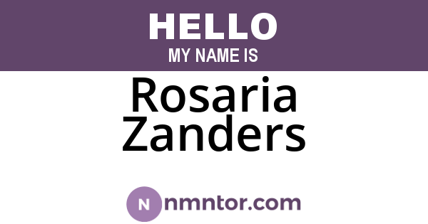 Rosaria Zanders