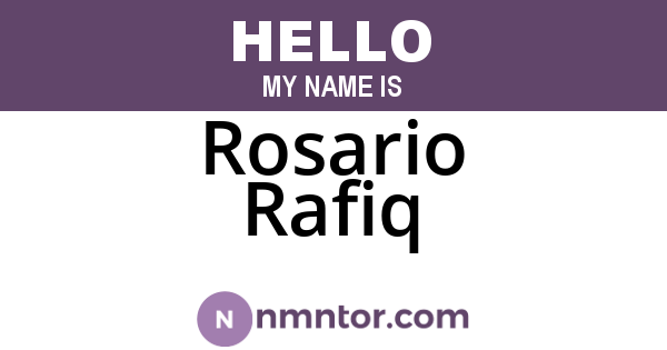 Rosario Rafiq