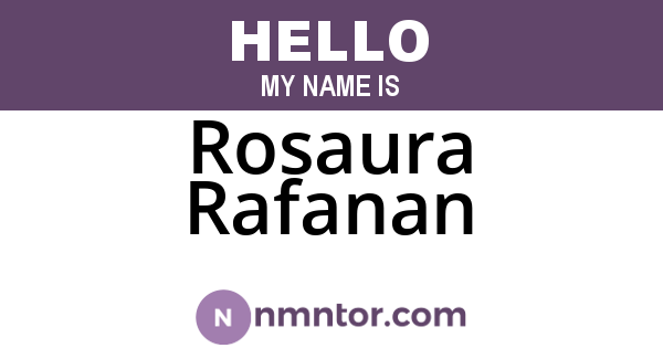 Rosaura Rafanan