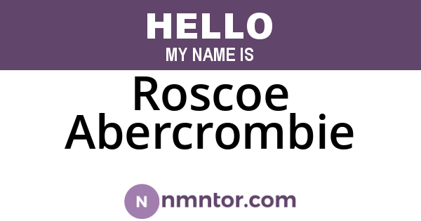 Roscoe Abercrombie