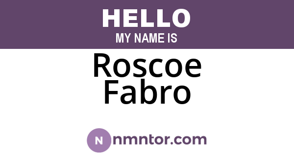 Roscoe Fabro